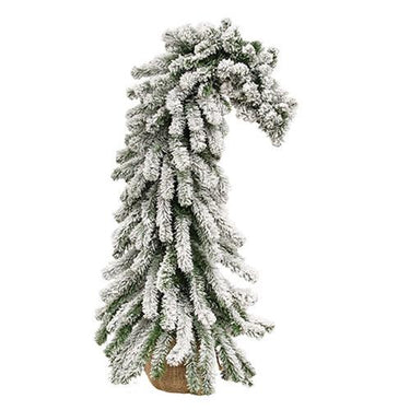 Bendable Flocked Alpine Tree w/Burlap Base, 3feet Christmas Whoville Grinch Tree - The Fox Decor